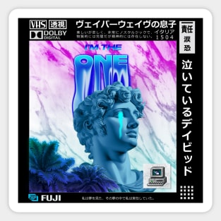 Vaporwave Aesthetic Crying Statue version 2 Sticker